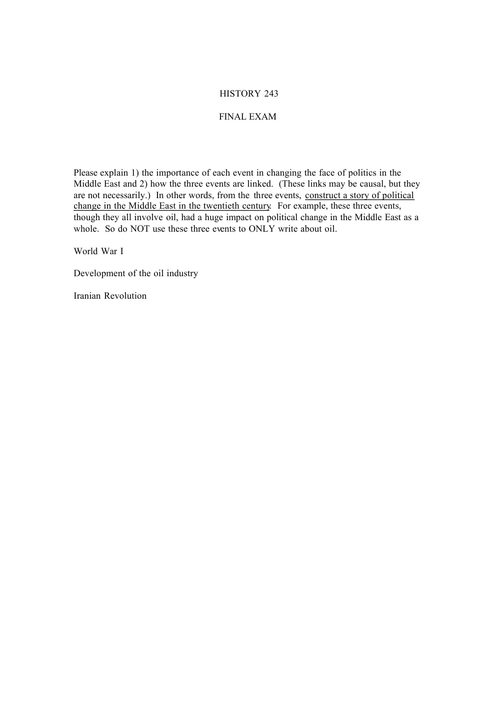 HIST 243 Final, Fall 2005, page 1