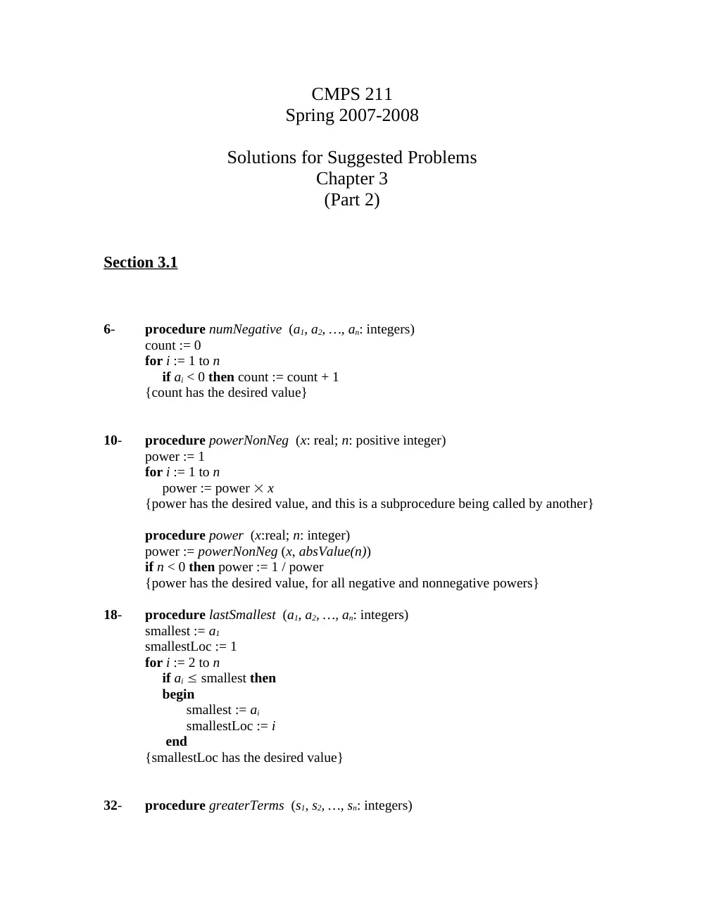 CMPS 211 Homework Assignment 3 Solution, Spring 2013, page 1