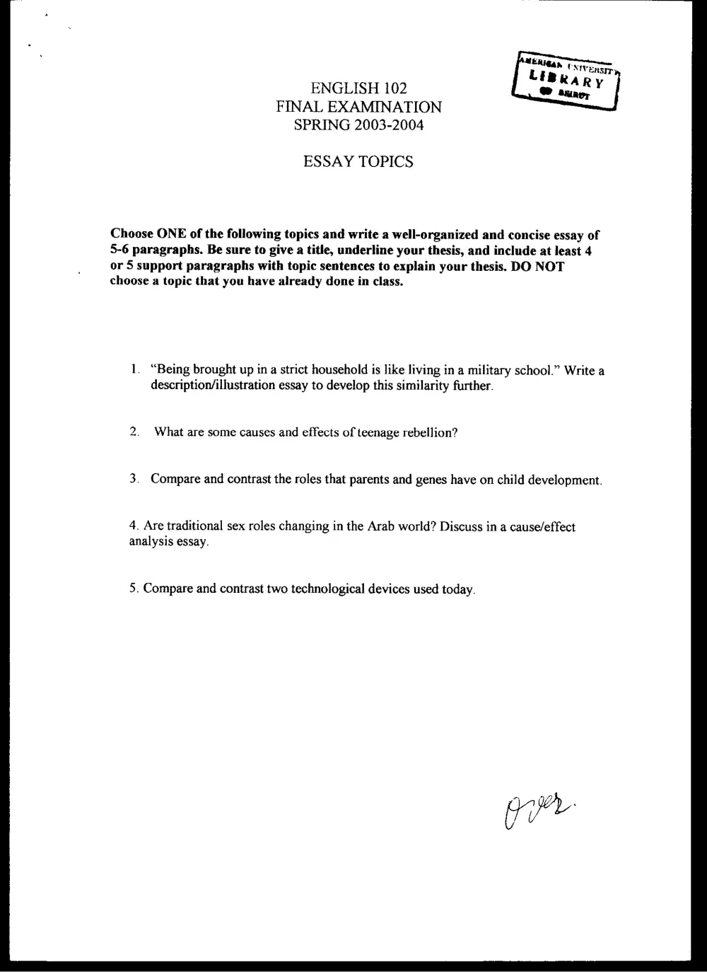ENG 102 Final, Spring 2004, page 8