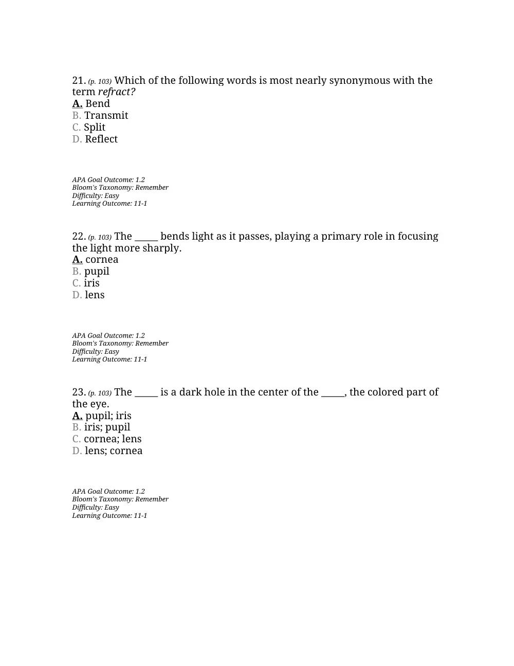 PSYC 201 Questions Chapter 4, Fall 2015, page 9