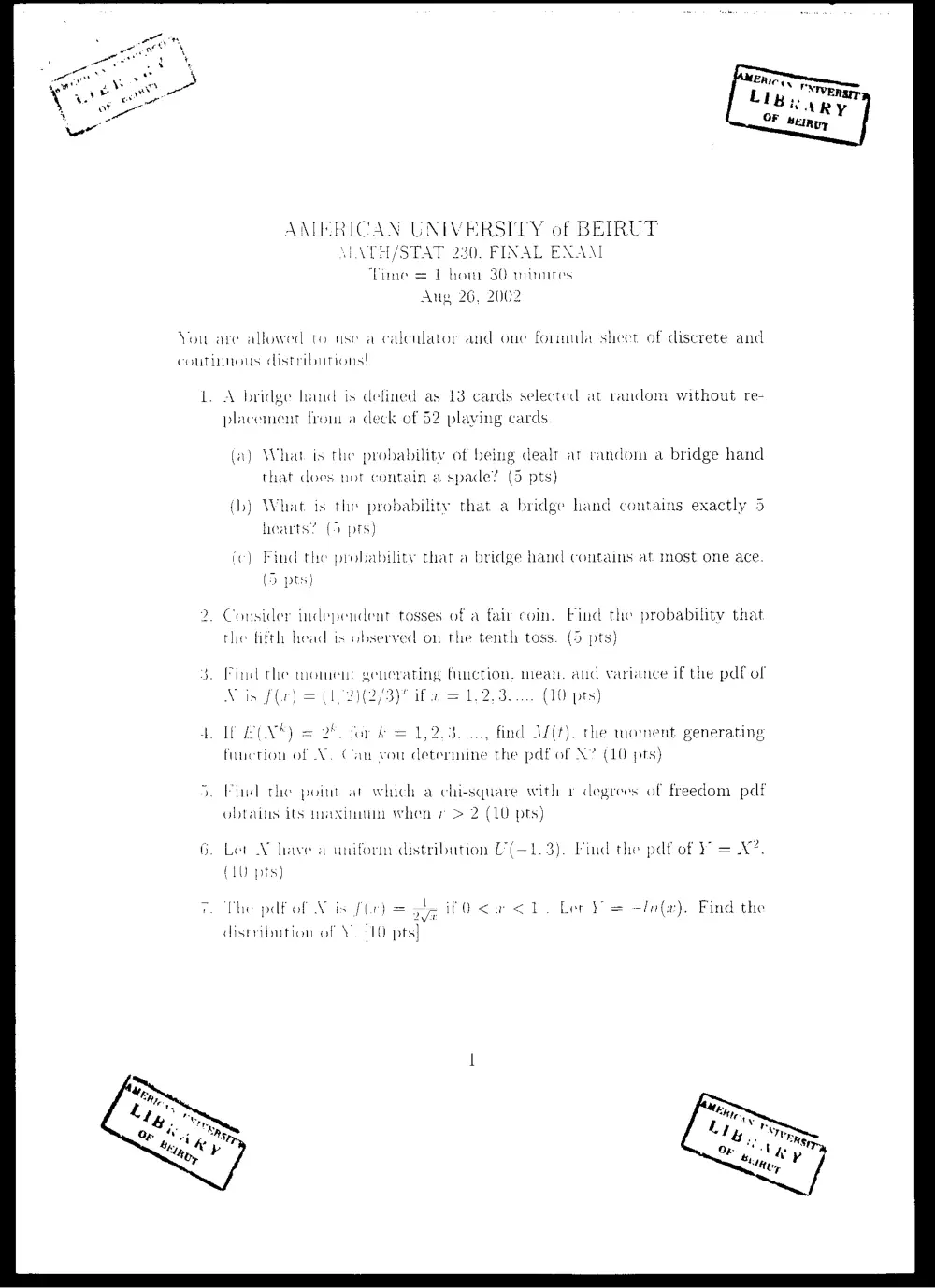 MATH 230 Final, Summer 2002, page 1