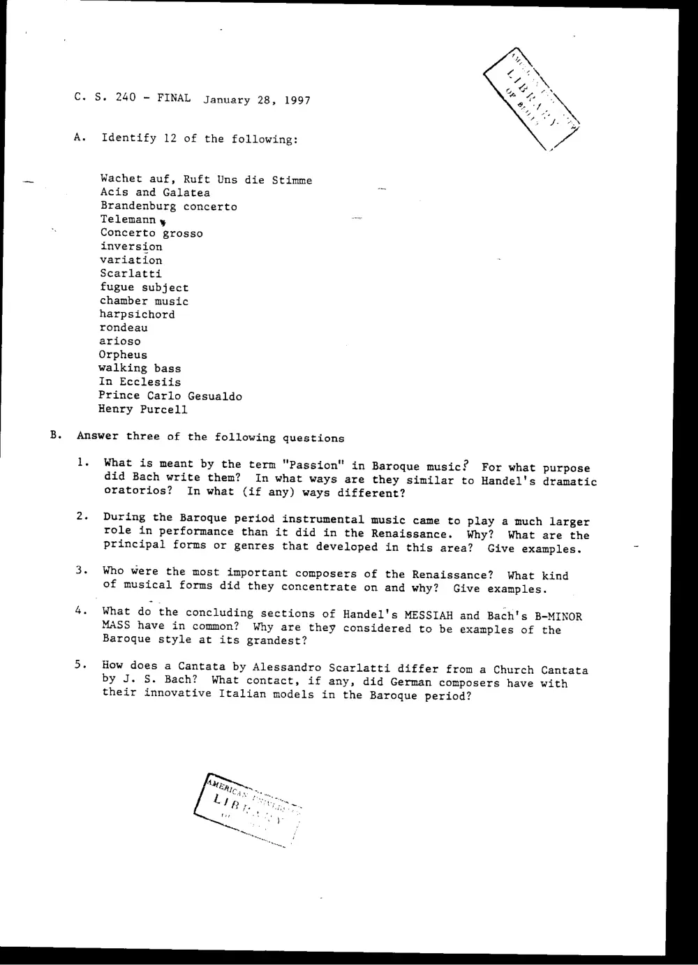 CVSP 240 Final, Fall 1996, page 1