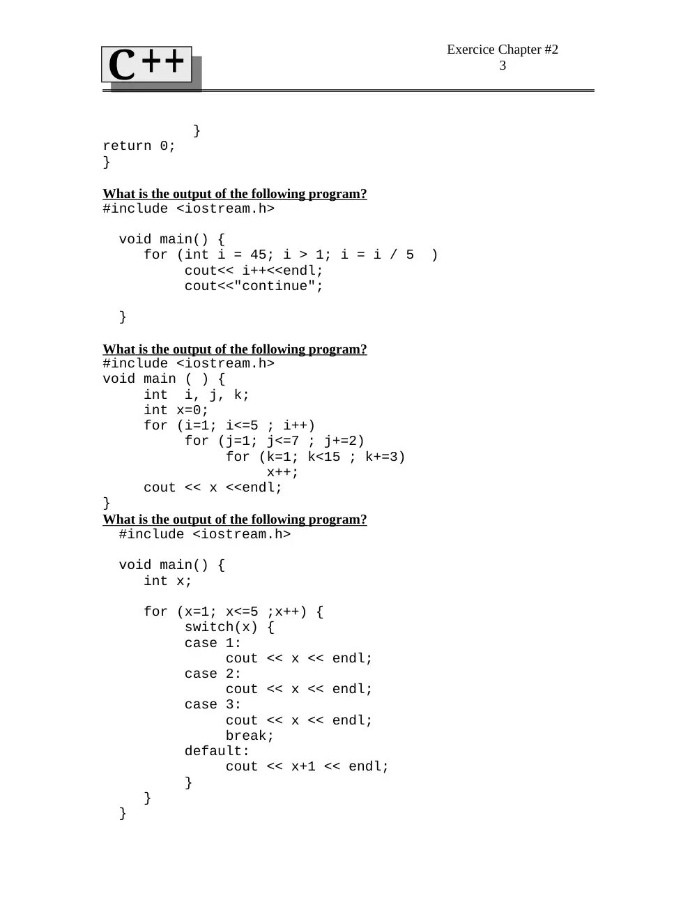 CSC 212 Problems For Chapter 2, Spring 2004, page 3
