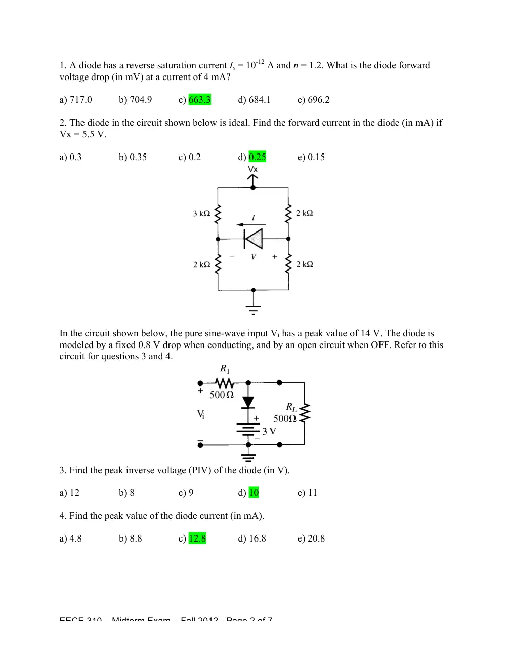 EECE 310 Midterm, Fall 2012, page 2