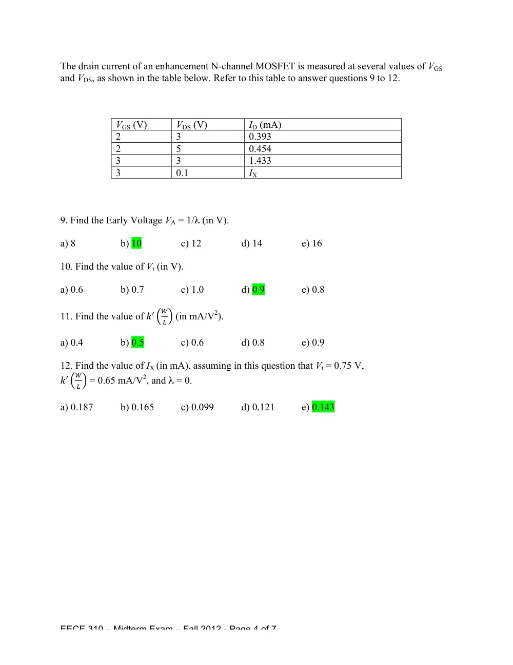 EECE 310 Midterm, Fall 2012, page 4