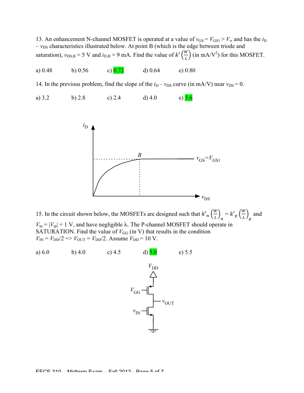 EECE 310 Midterm, Fall 2012, page 5
