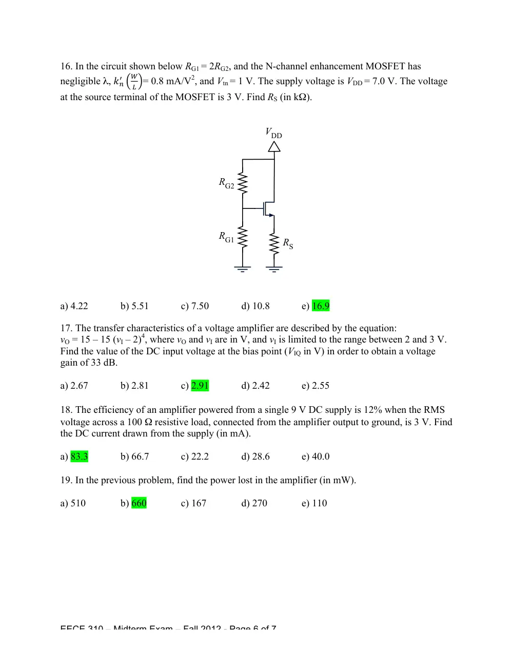 EECE 310 Midterm, Fall 2012, page 6