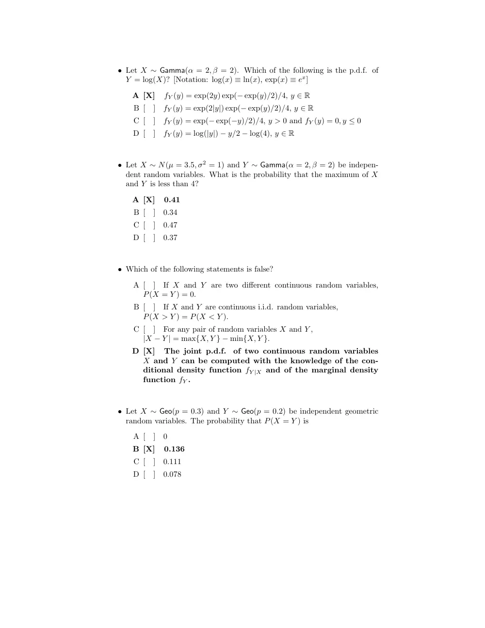 STAT 230 Exam 2 Solution, Fall 2016, page 2