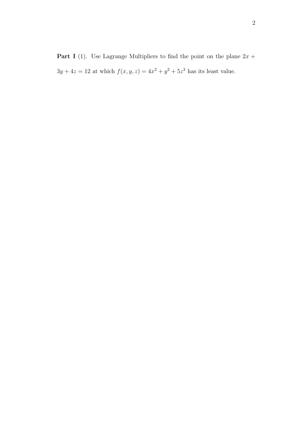 MATH 201 Exam, Spring 2008, page 2