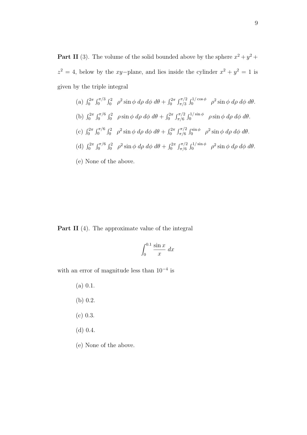 MATH 201 Exam, Spring 2008, page 9