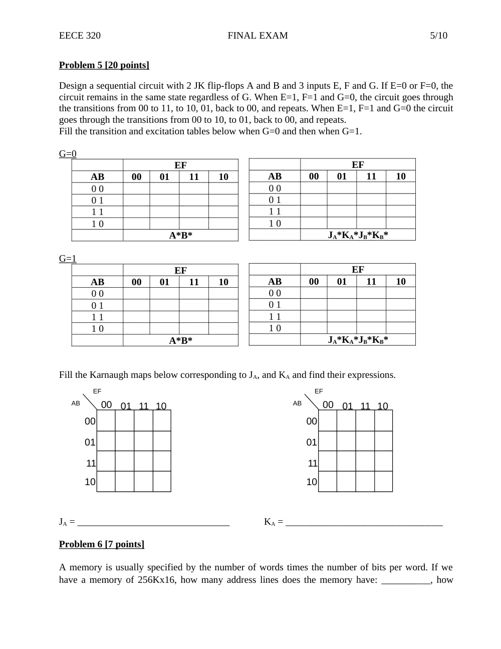 EECE 320 Final, Fall 2010, page 5