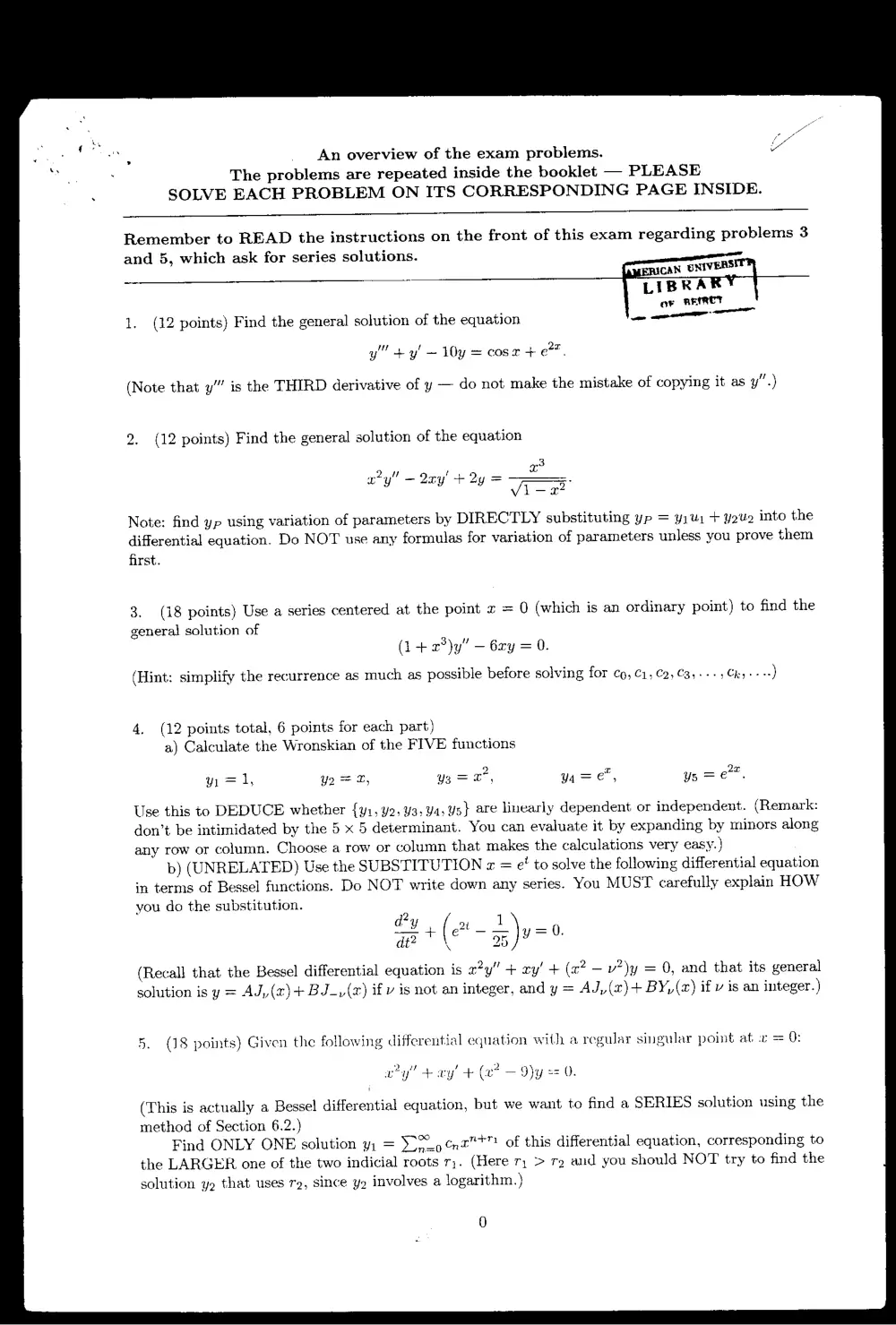 MATH 202 Exam 2 with Solution, Spring 2005, page 2
