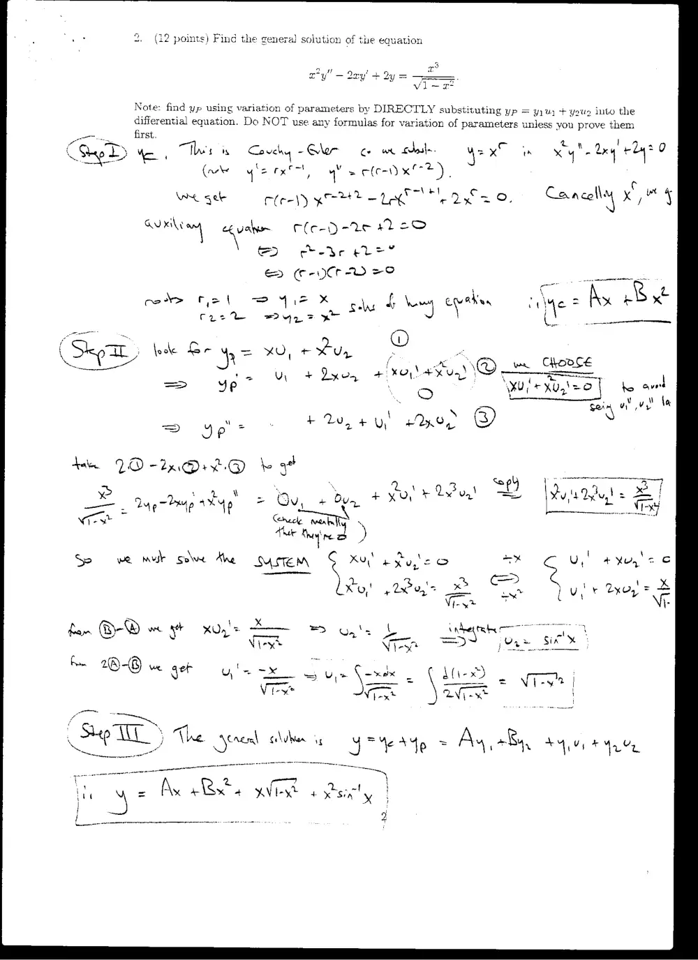 MATH 202 Exam 2 with Solution, Spring 2005, page 4