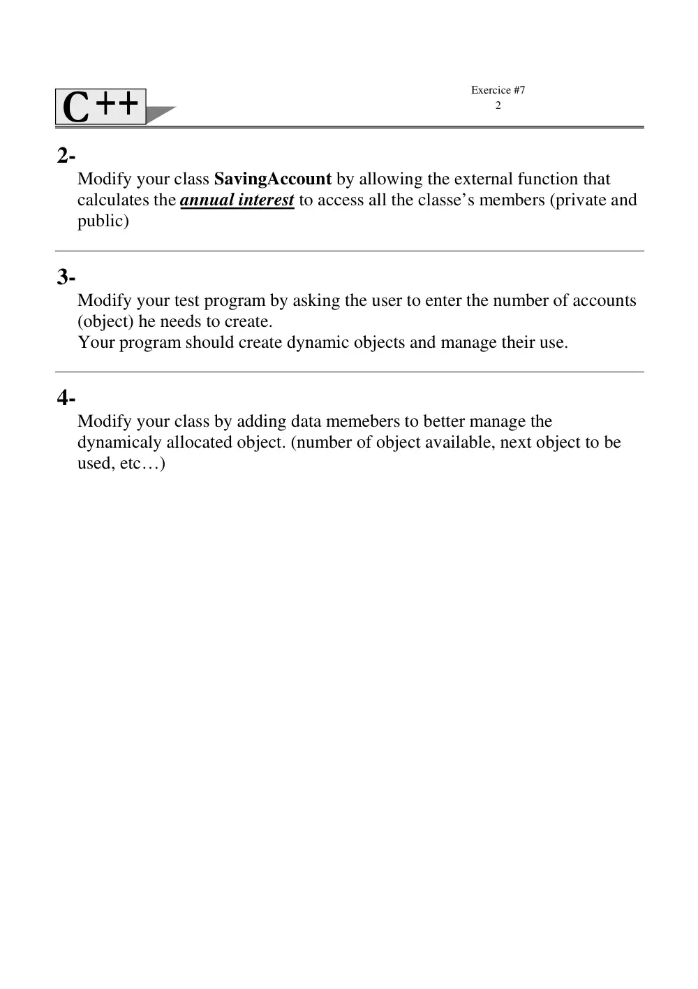 CSC 213 Problems Sec 7, Fall 2007, page 2