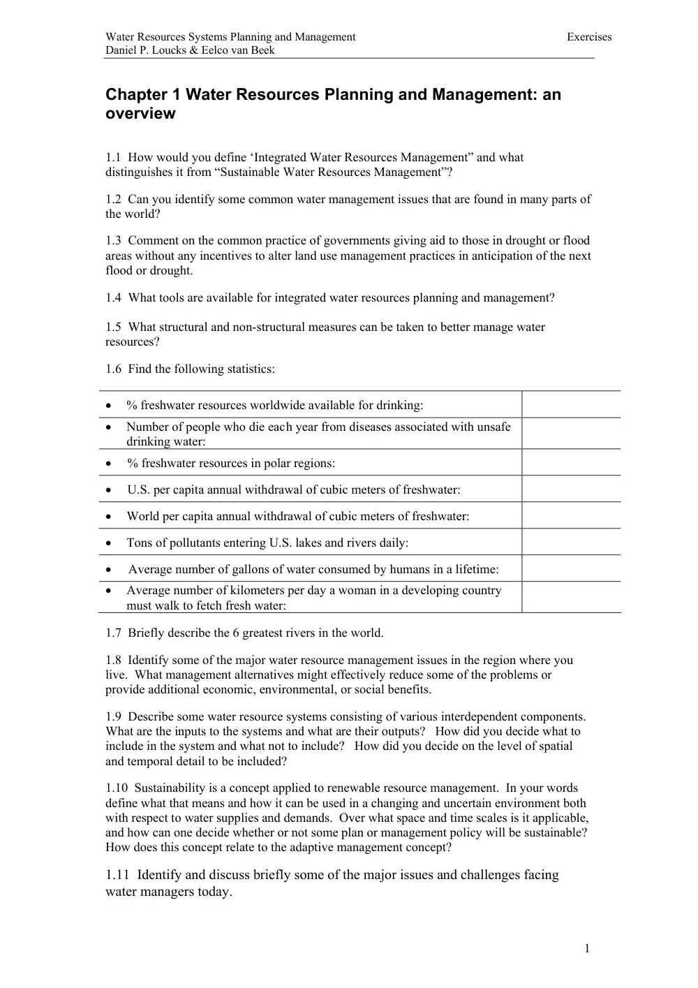 CIVE 646 Problems, Fall 2011, page 2