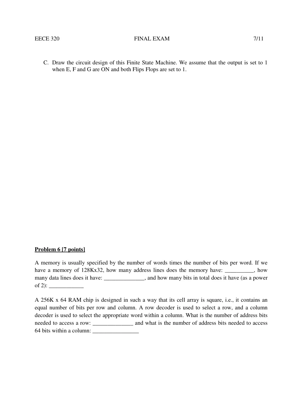 EECE 320 Final, Fall 2011, page 7