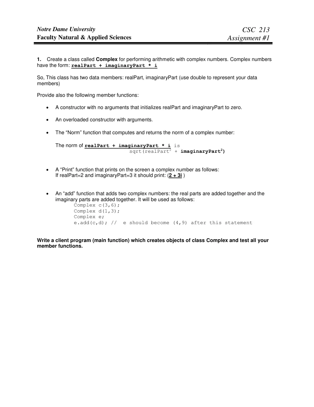 CSC 213 Problems Assignment 1, Fall 2012, page 1