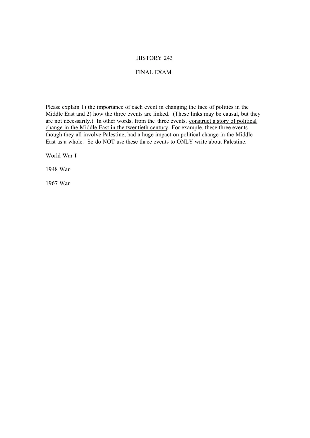 HIST 243 Final, Fall 2005, page 1