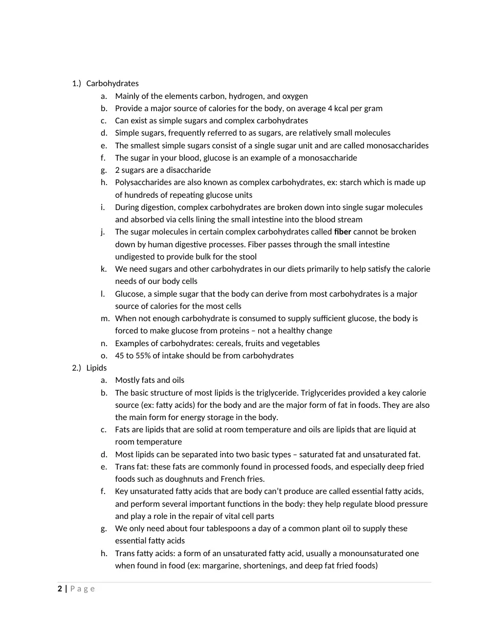 NFSC 220 Notes Midterm Notes, Spring 2013, page 2
