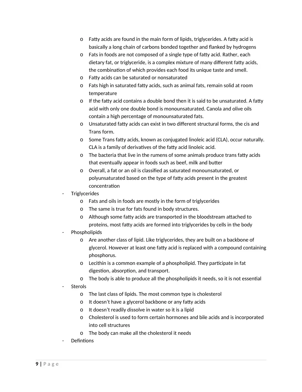 NFSC 220 Notes Midterm Notes, Spring 2013, page 9