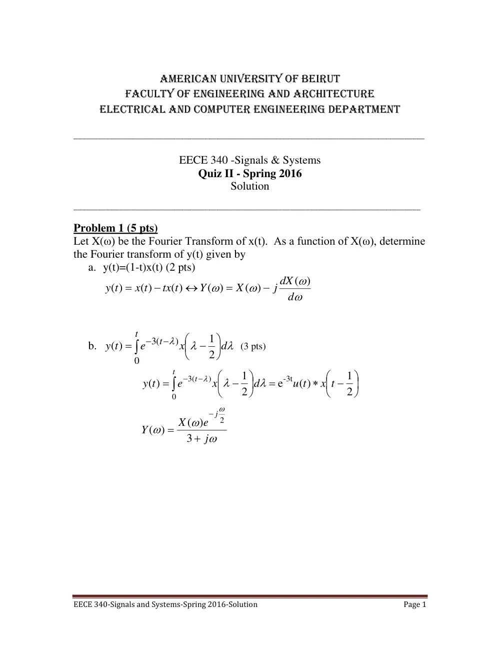 EECE 340 Exam 2, Spring 2016, page 1