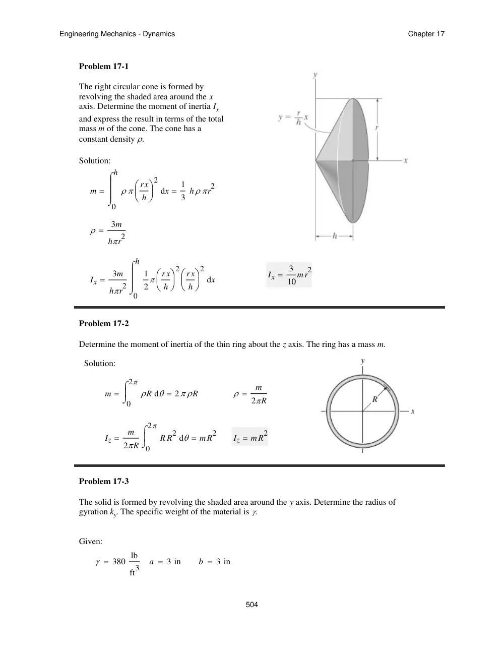 MEN 201 Problems For Chapter 17 with Solutions, Spring 2012, page 1