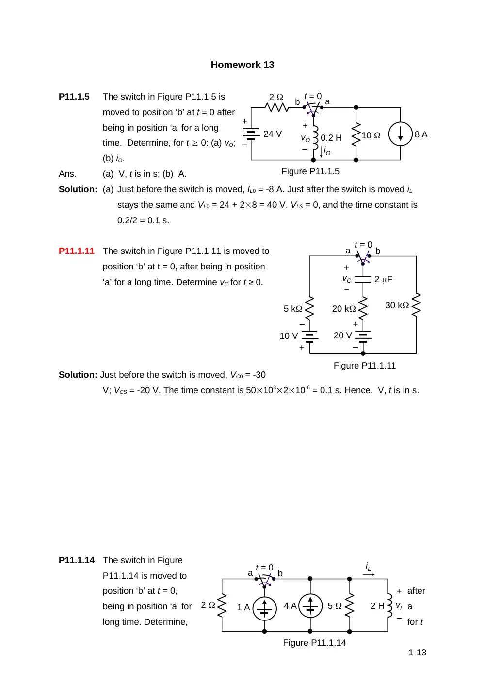 EECE 210 Homework 13 with Solution, Fall 2013, page 1