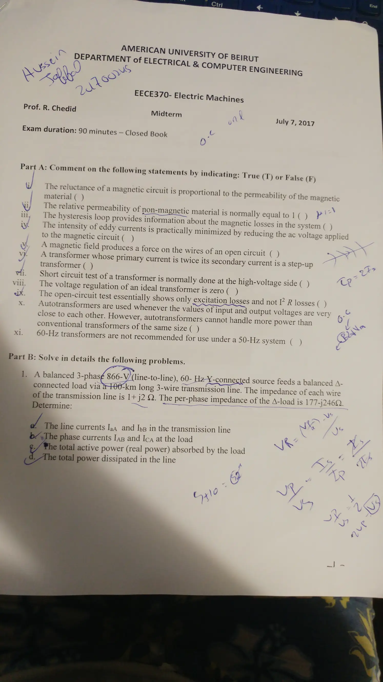 EECE 370 Midterm, Summer 2017, page 1