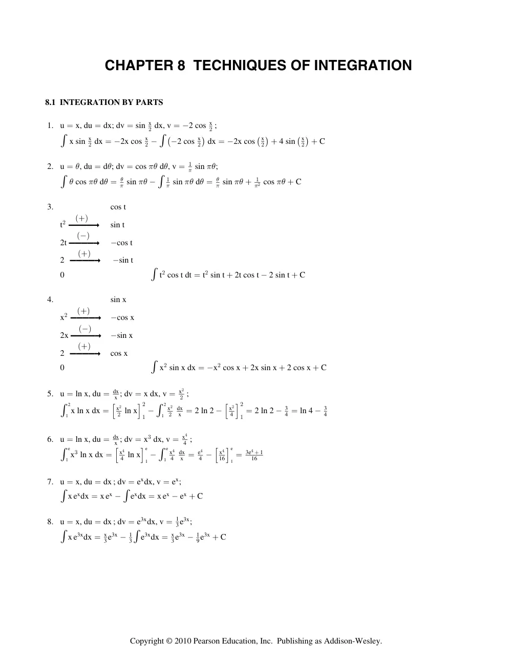 MTH 201 Chapter 8 Solutions, Fall 2015, page 1