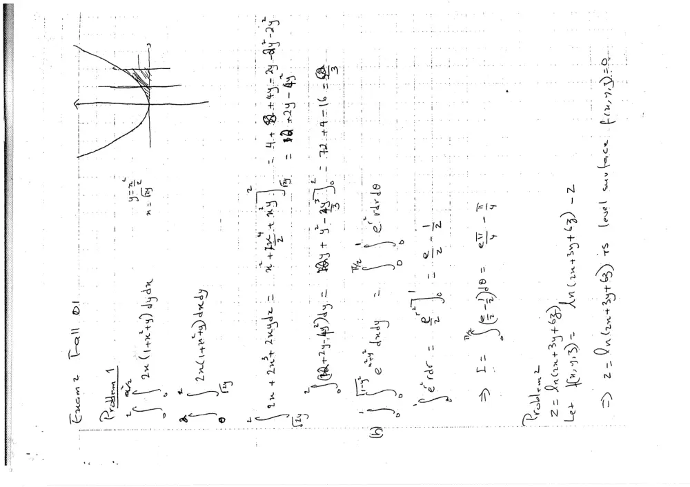 MATH 201 Exam 2 With Solution, Fall 2001, page 2