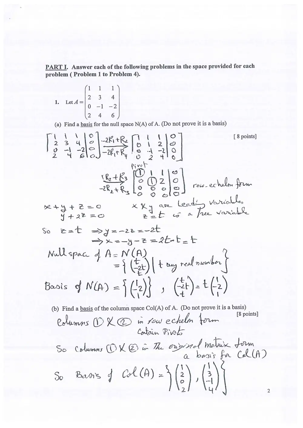 MATH 218 Exam 2, Fall 2017, page 2