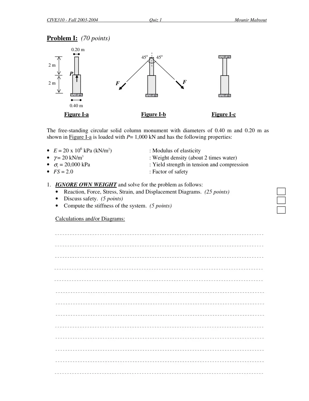 CIVE 310 Exam 1, Fall 2003, page 3