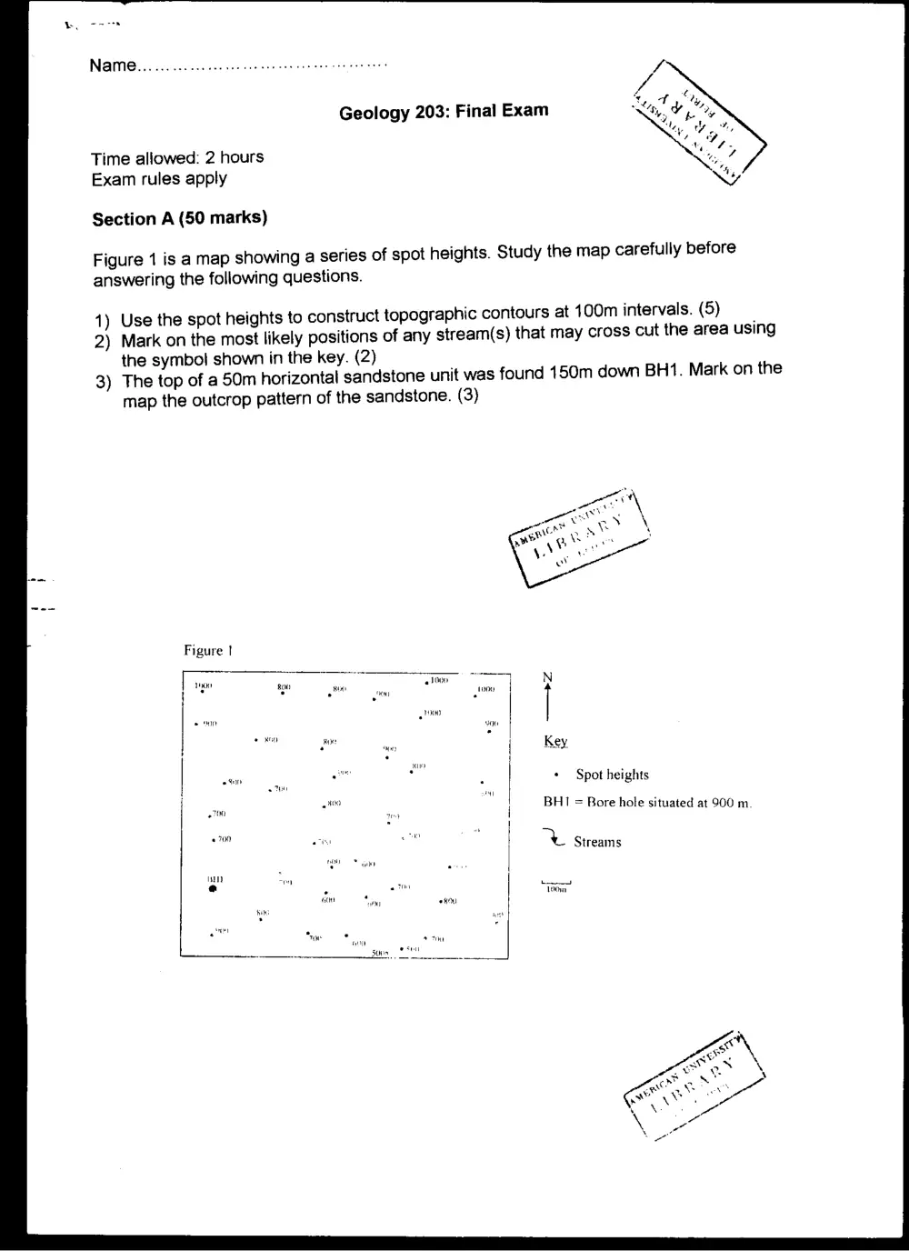 GEOL 203 Final, Spring 2008, page 1