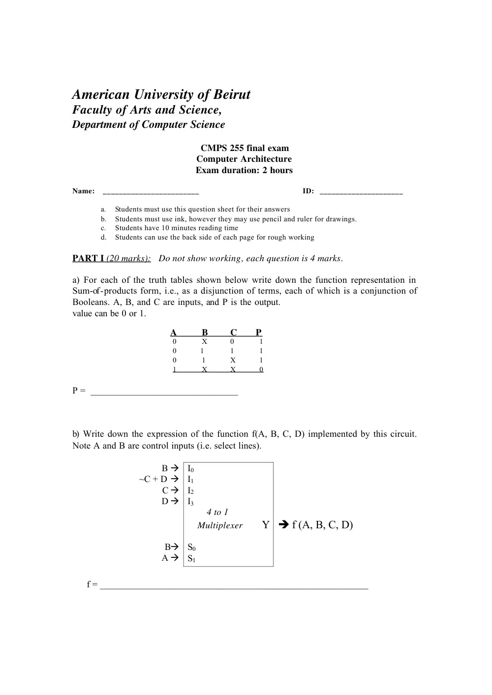 CMPS 255 Final, Fall 2005, page 1