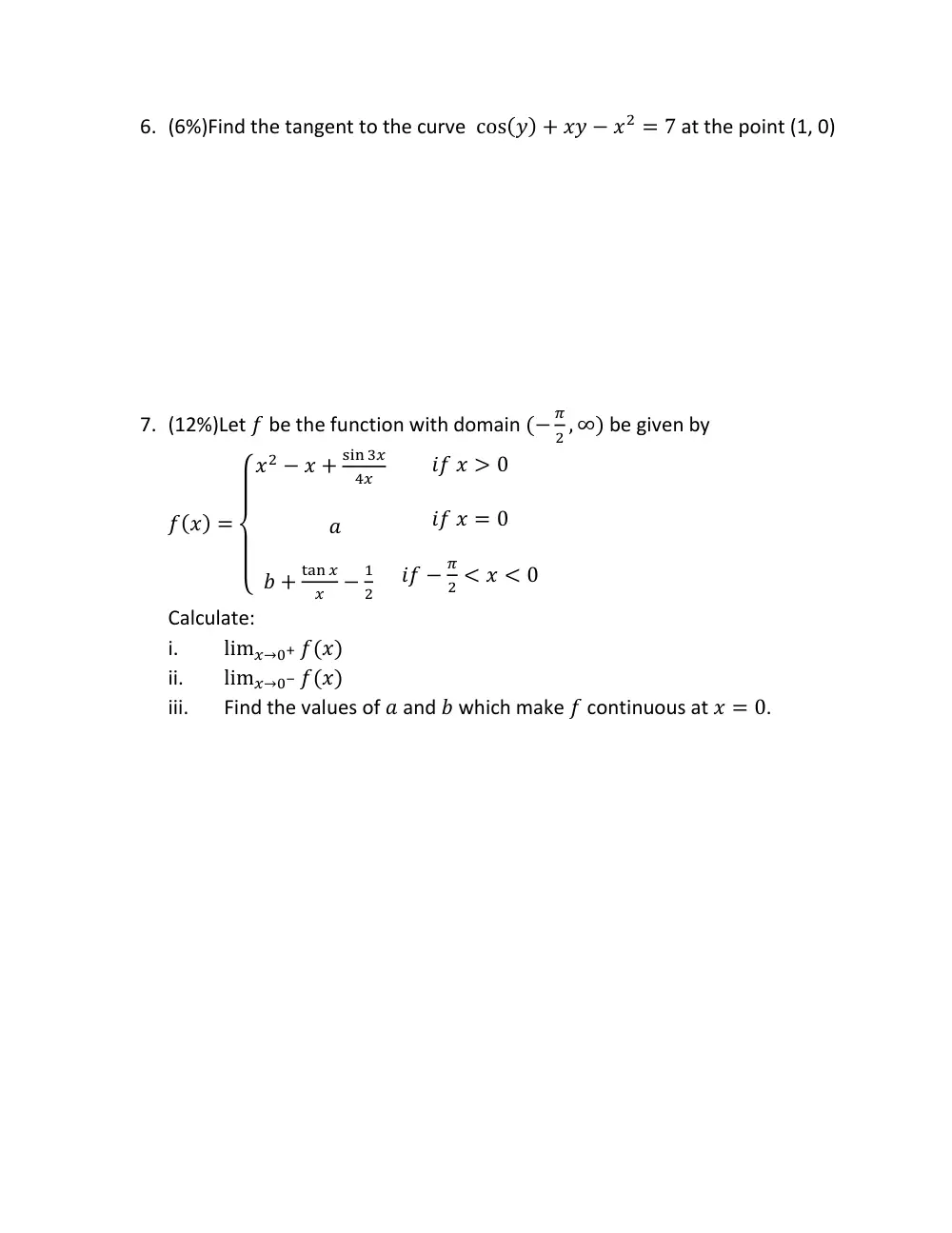 MATH 101 Exam 2, Fall 2010, page 8