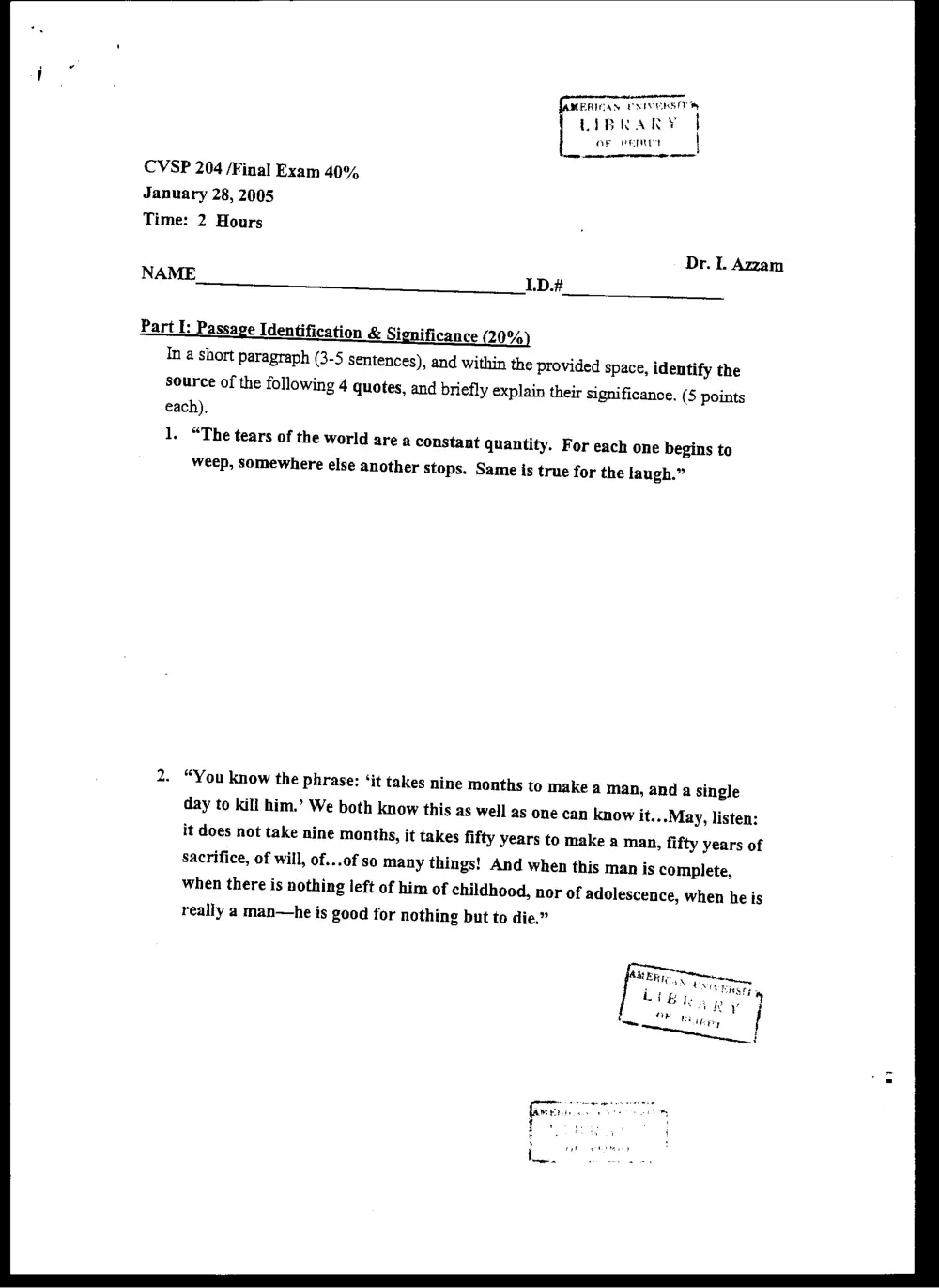 CVSP 204 Final, Fall 2004, page 1