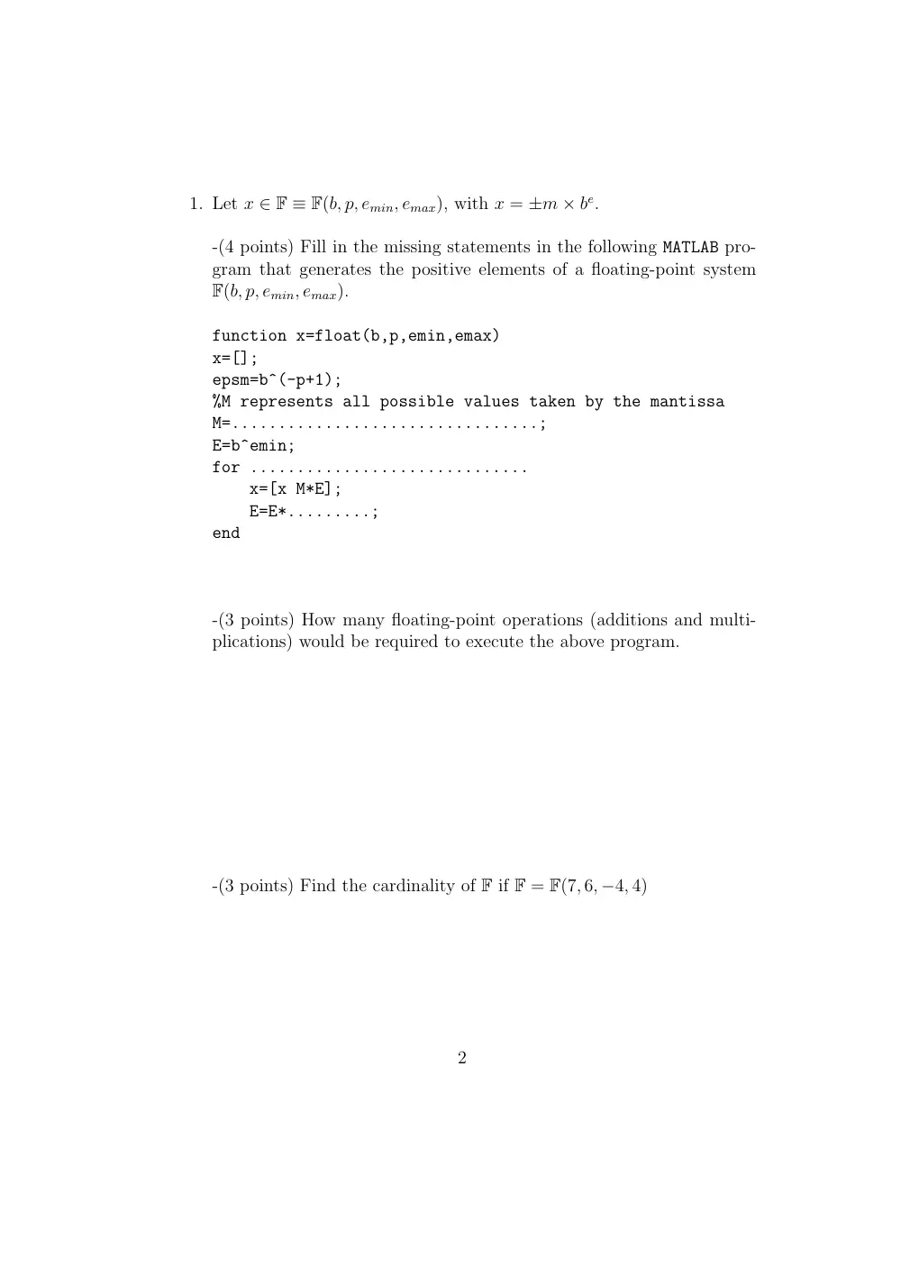 MATH 251 Midterm, Fall 2006, page 2