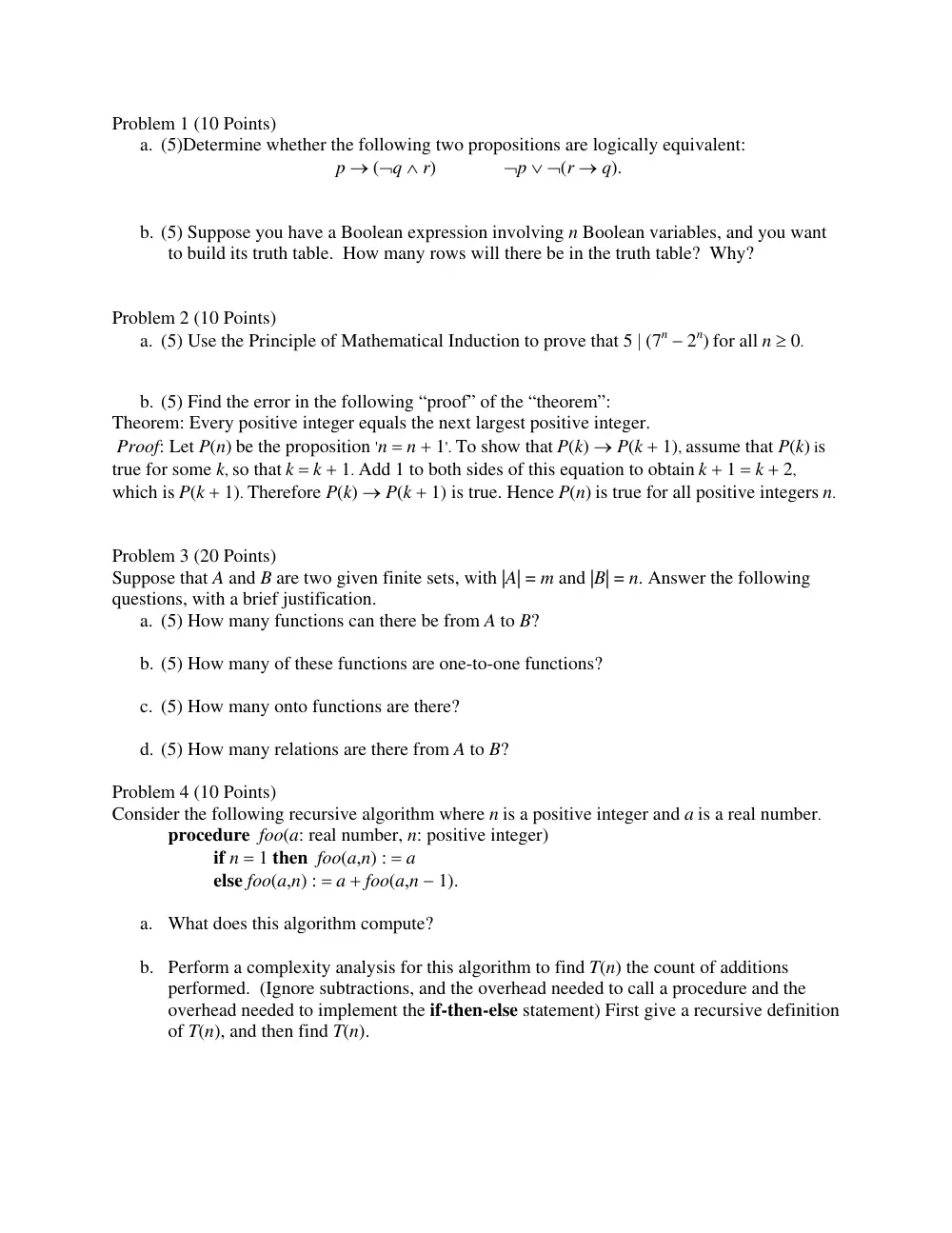 CMPS 211 Final Sample, Fall 2010, page 1