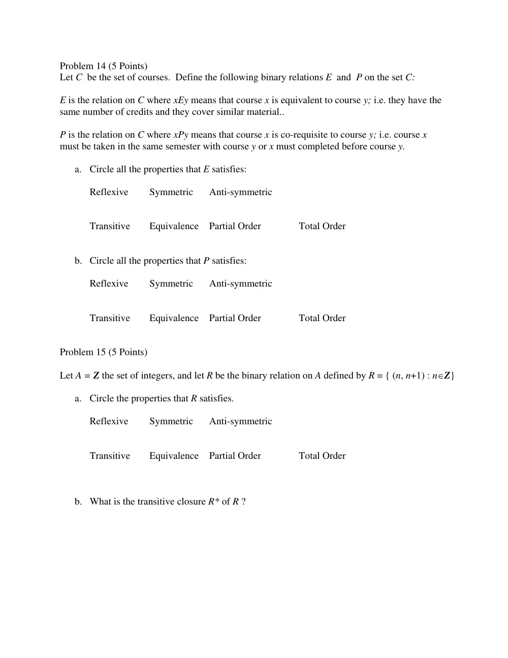 CMPS 211 Final Sample, Fall 2010, page 5
