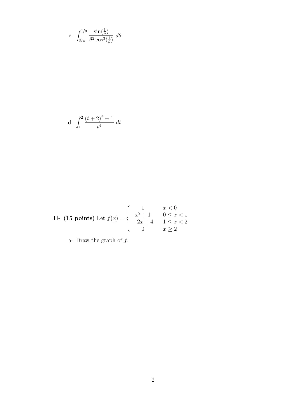 MATH 101 Final, Fall 2005, page 2