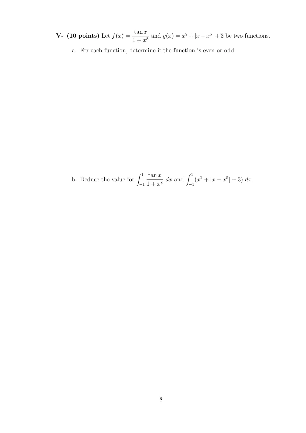 MATH 101 Final, Fall 2005, page 8