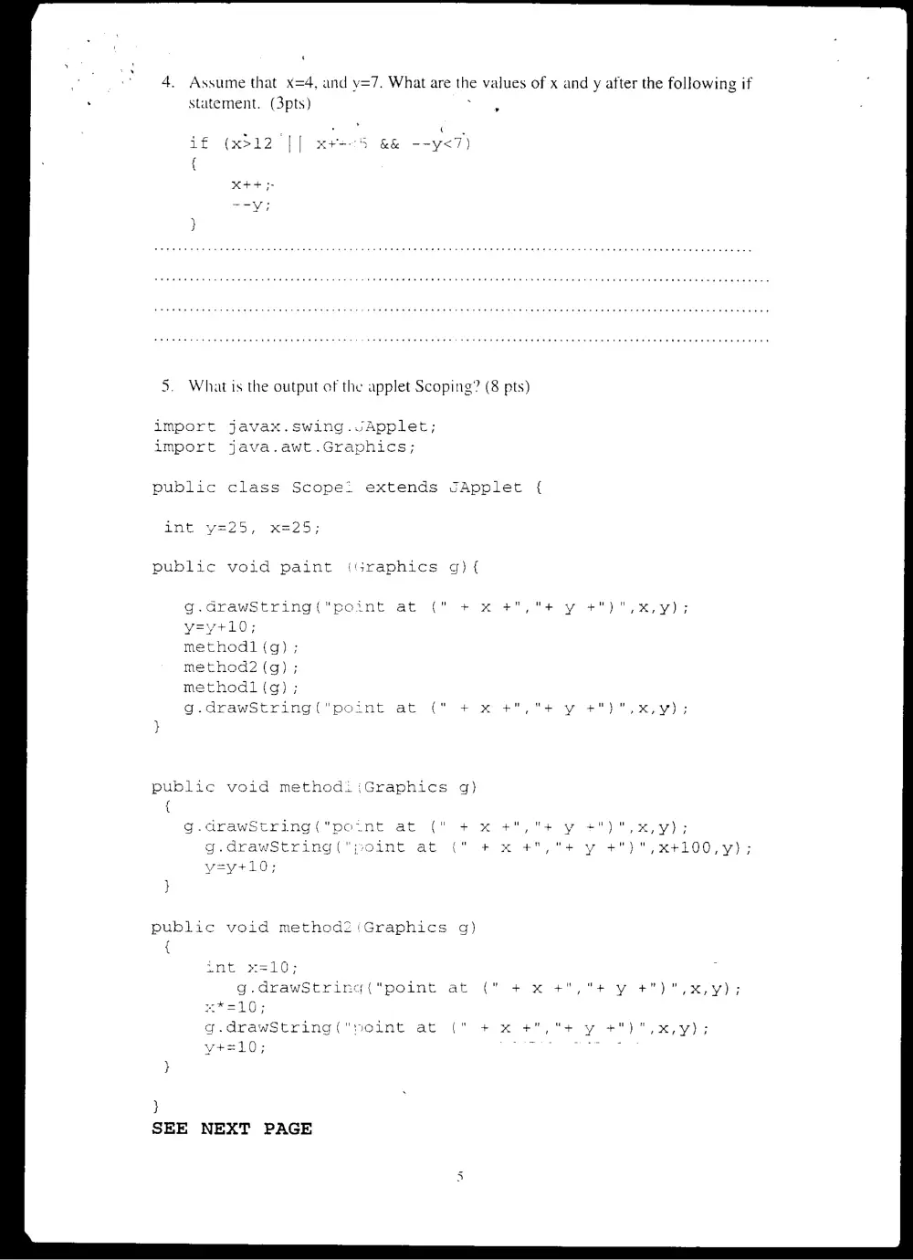 CMPS 200 Midterm, Spring 2001, page 5