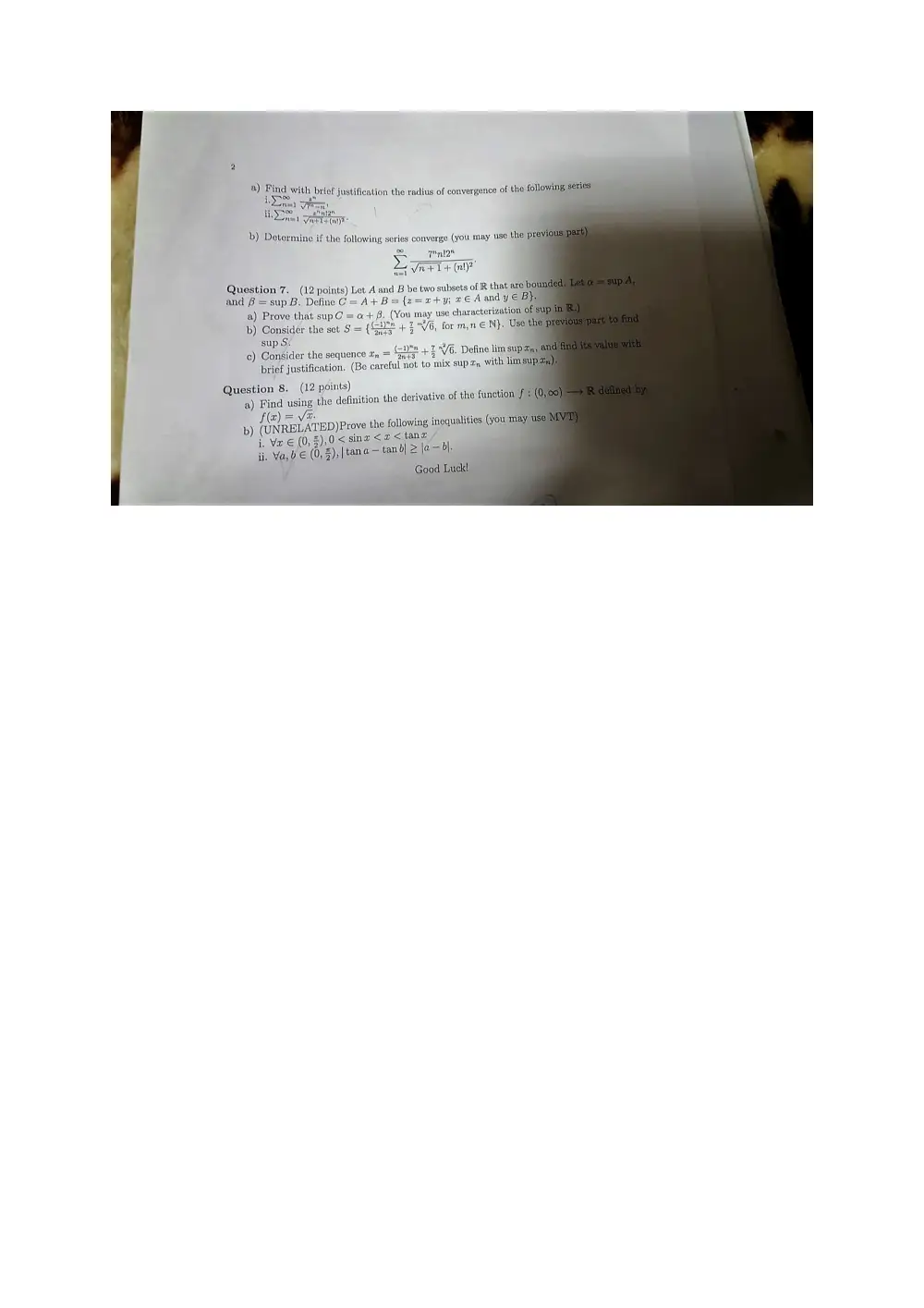 MATH 210 Exam 2, Fall 2016, page 2
