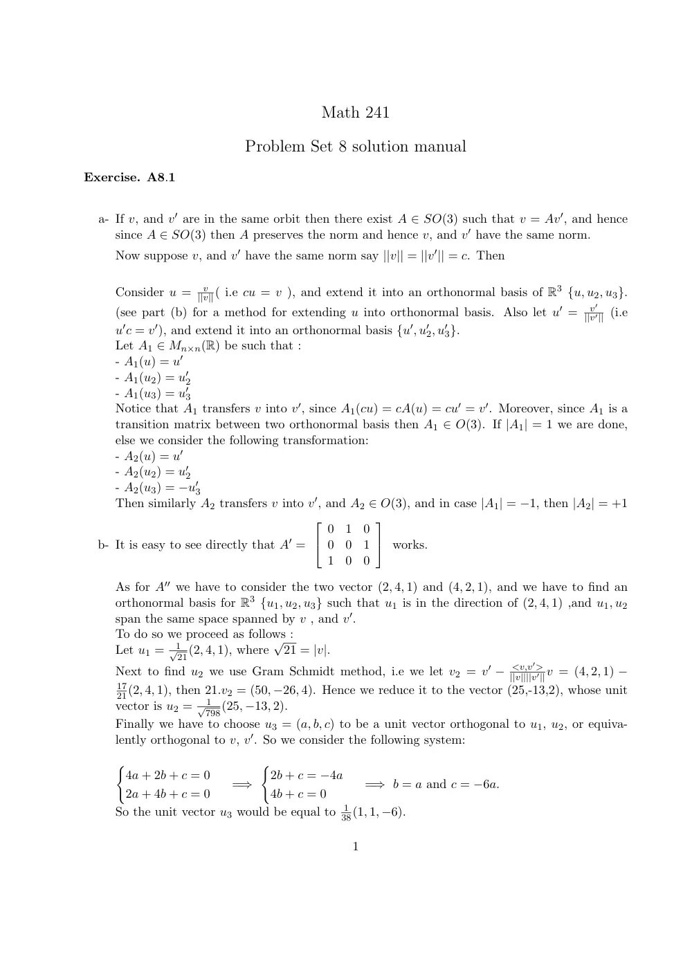 MATH 241 Homework 8, Fall 2011, page 1
