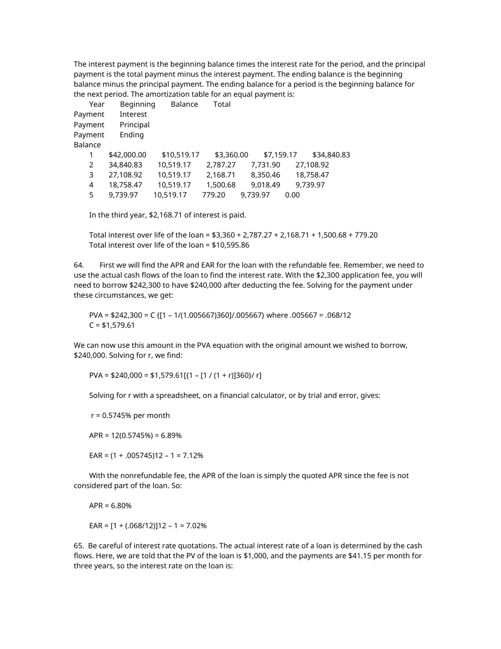 FINA 210 Problems Solution Manual 9th Ed, Spring 2011, page 6