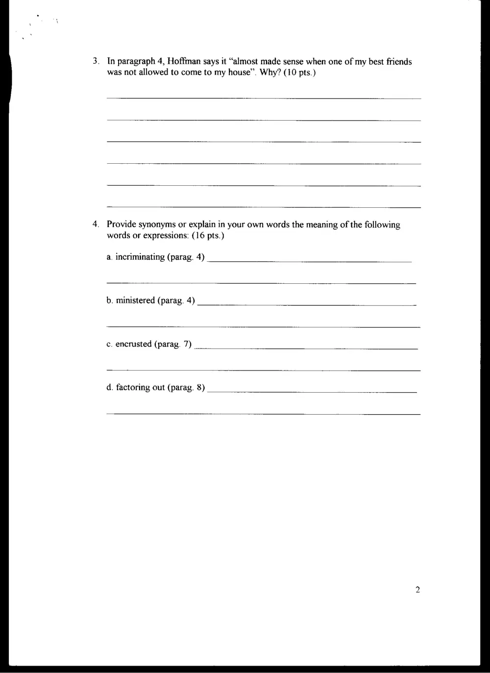 ENG 100 Final, Fall 2001, page 5