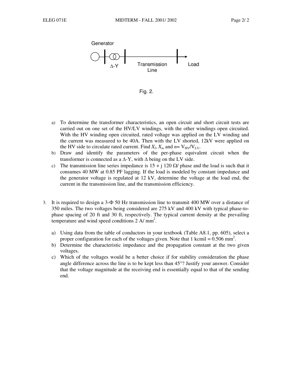 EECE 471 Midterm, Fall 2001, page 2