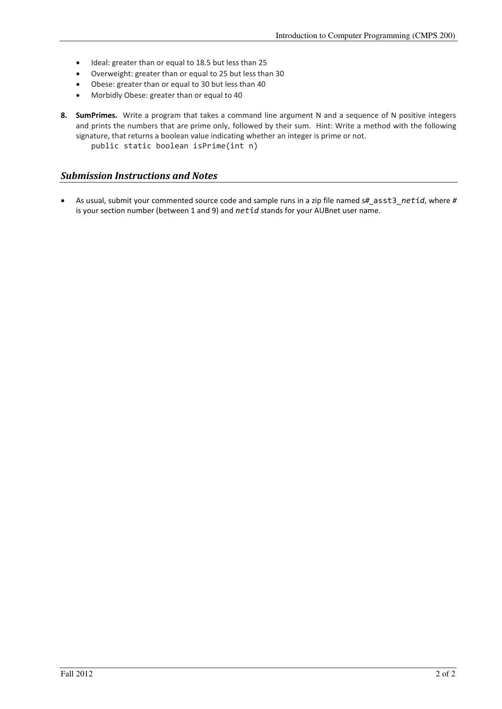 CMPS 200 Homework Assignment 3, Fall 2012, page 2