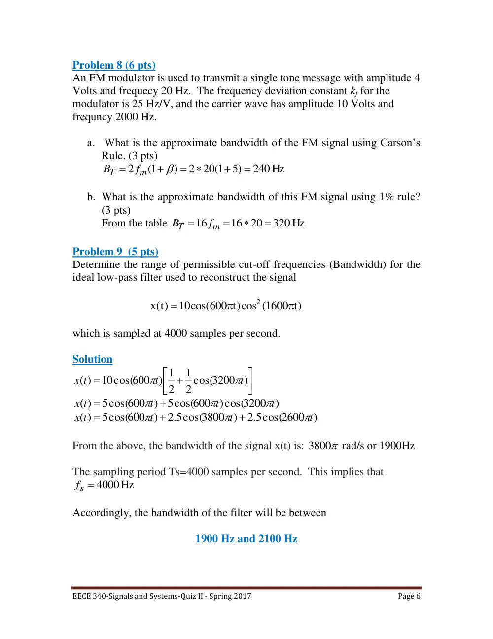 EECE 340 Exam 2, Spring 2017, page 6