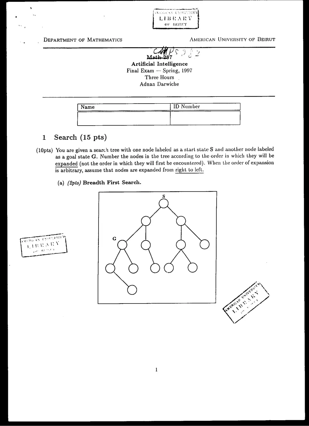 CMPS 287 Final, Spring 1997, page 1